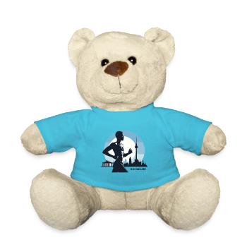 Chemise de course Berlin Marathon Runner - Nounours - bleu outremer - Devant