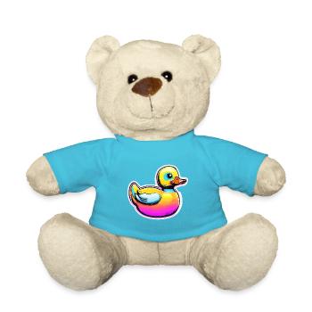 Gummiente / Badeente / Wasser / Badewanne - Teddy - Atollblau - Vorne