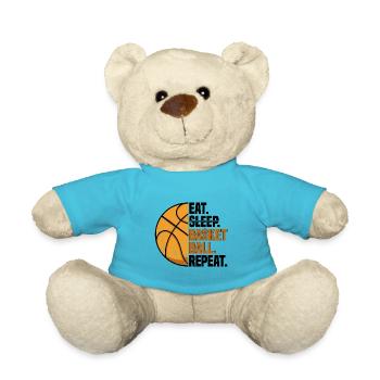 Eat Sleep Basketball Repeat I Girl Basketball player - Teddy Bear - atoll blue - Front