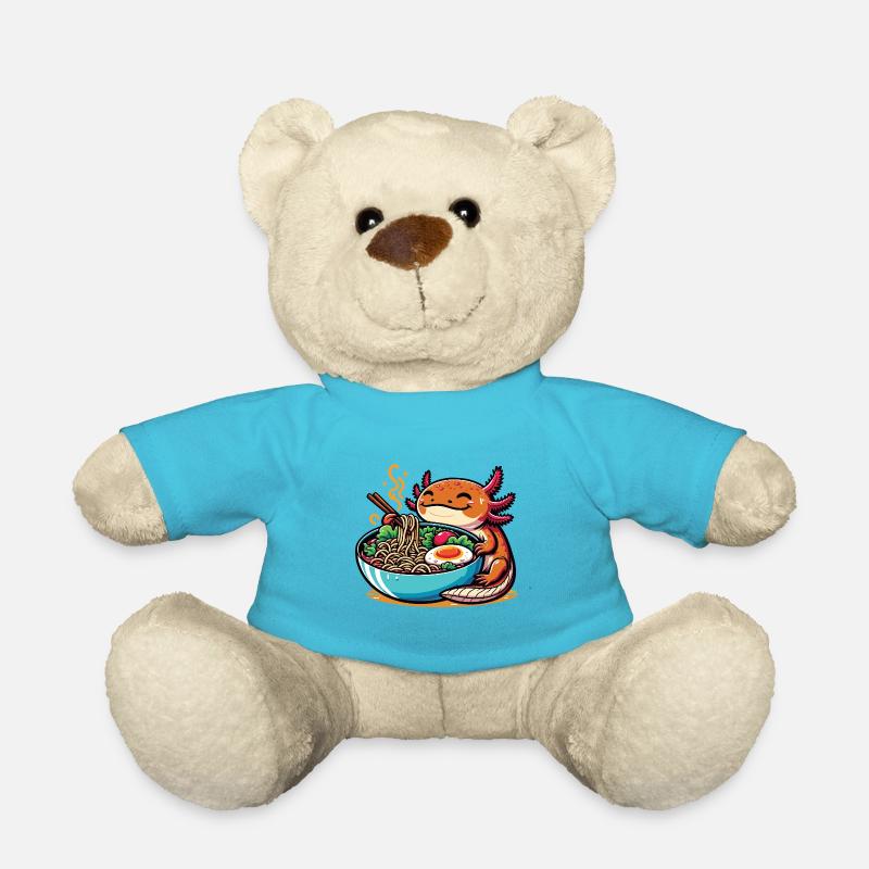 Axolotl mit Nudeln Ramen kawaii Axolotl - Teddy - Atollblau