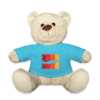 Flugzeug Piloten Fliegen Flieger Motorflugzeug - Teddy - Atollblau - Vorne