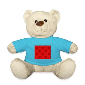 Tupfen Schwarz auf Rot - Teddy - Atollblau - Vorne