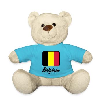 National Flag of Belgium - Teddy Bear - atoll blue - Front