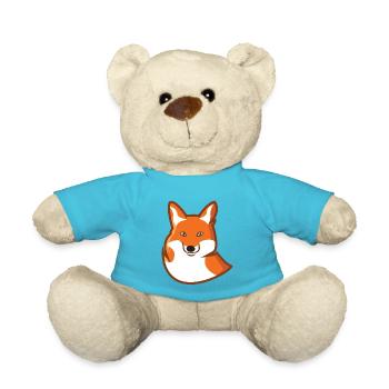 Fuchs Rotfuchs Natur Tier tierisch Geschenk - Teddy - Atollblau - Vorne
