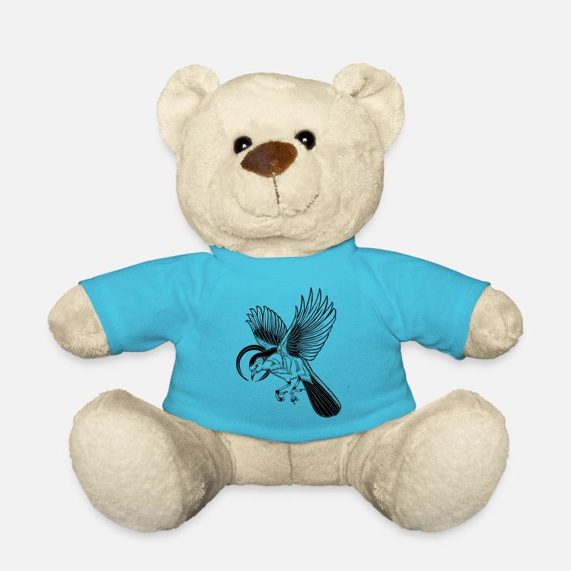 Bird - illustration - Teddy Bear - atoll blue