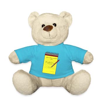 Notizblock und Bleistift - Teddy - Atollblau - Vorne