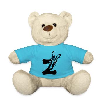 zebra letter z animals - Teddy Bear - atoll blue - Front