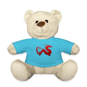 Dragon fire gift Chinese - Teddy Bear - atoll blue - Front