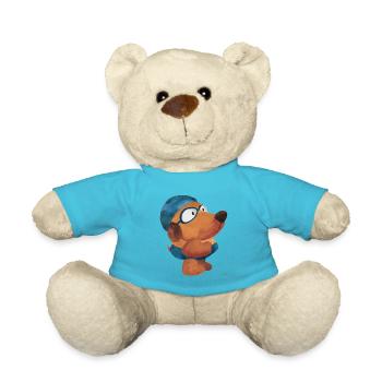 Schwimmen Wasser Sport Hund lustig Urlaub Geschenk - Teddy - Atollblau - Vorne