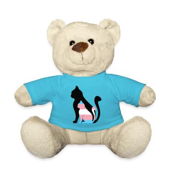 Trans Cat Baby - Teddy Bear - atoll blue - Front