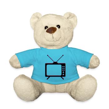3d fernseher tv retro antenne bildschirm fernsehen - Teddy - Atollblau - Vorne