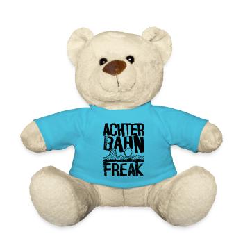Achterbahn Freak I Achterbahn Design Vintage - Teddy - Atollblau - Vorne