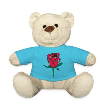 fleur rose - Nounours - bleu outremer - Devant
