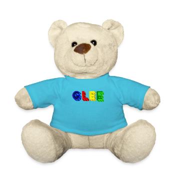 Glee? Blue Red Yellow Green Colorful Gift Idea - Teddy Bear - atoll blue - Front