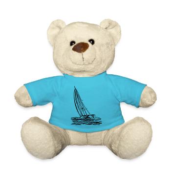 Sailboat on the wind - Teddy Bear - atoll blue - Front