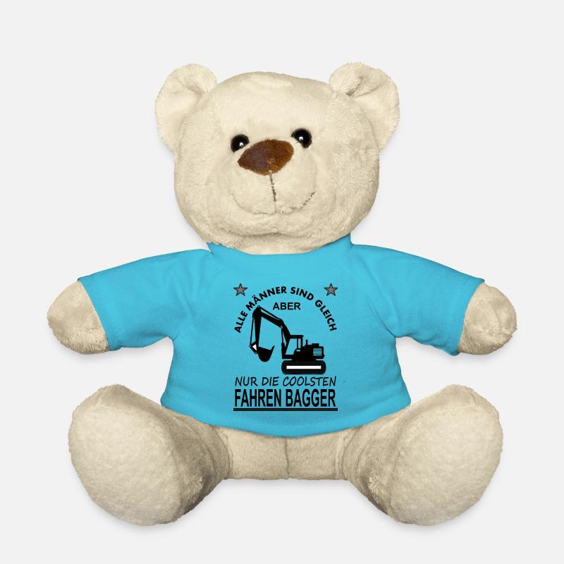 Baggerfahrer Bagger fahren Bagger Spruch Geschenk - Teddy - Atollblau