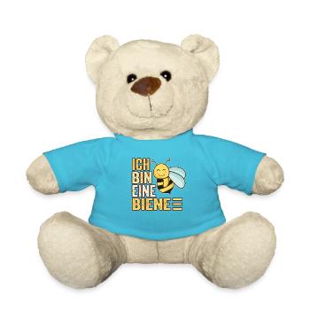 Ich bin eine Biene I Bienenkostüm - Teddy - Atollblau - Vorne