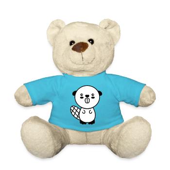 Sweet Bieber, Bieber, Bieberpower - Teddy Bear - atoll blue - Front