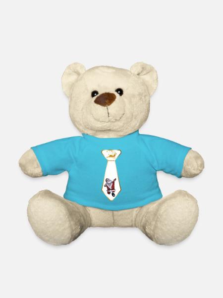 Goldenes Santa Tie Emblem - Teddy - Atollblau