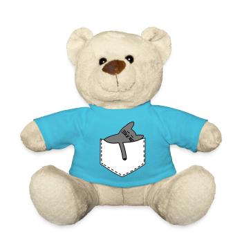 Chat dans le sac - Nounours - bleu outremer - Devant