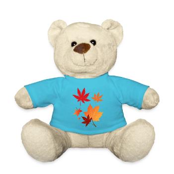 colorful autumn leaves leaf - Teddy Bear - atoll blue - Front
