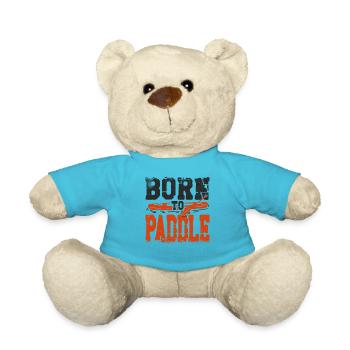 Canoe Canoeing Vintage Retro Born - Teddy Bear - atoll blue - Front