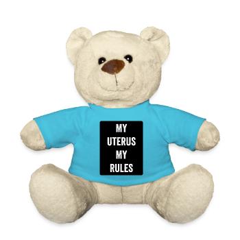 My uterus My Rules - Teddy Bear - atoll blue - Front