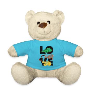 Snake Serpent Love - Teddy Bear - atoll blue - Front