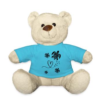 Schili Familie Herz - Teddy - Atollblau - Vorne