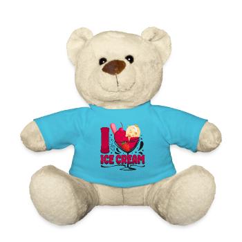 Crème glacée Coeur J’aime la crème glacée - Nounours - bleu outremer - Devant