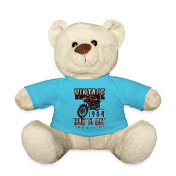 Moto Vintage Motards Moto Anniversaire 1984 - Nounours - bleu outremer - Devant