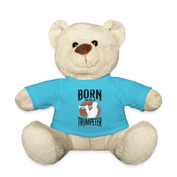Trumpet Player Vintage Retro Born - Teddy Bear - atoll blue - Front