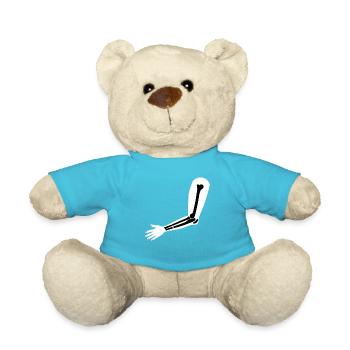 Lustiger gebrochener Arm Verletzung gebrochener Kn - Teddy - Atollblau - Vorne