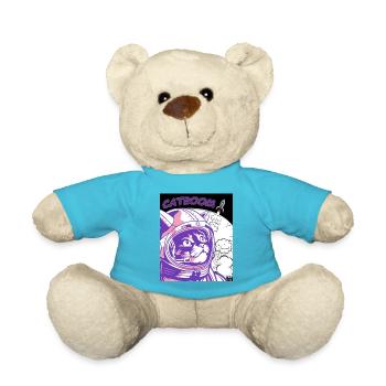 CATBOOM Comic Book Space Cat Explosion - Teddy Bear - atoll blue - Front