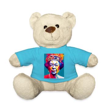 Queen Elizabeth Abstrakt Bunt - Teddy - Atollblau - Vorne