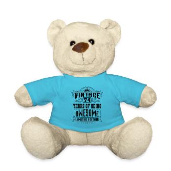 74 Years Of Being Awesome 74 Geburtstag 74 Jahre - Teddy - Atollblau - Vorne