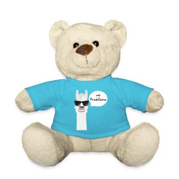 Lustige Tiere für Tierliebhaber Lama, Alpaka - Teddy - Atollblau - Vorne