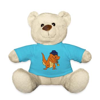 Trumpet Player T Rex Jazz - Teddy Bear - atoll blue - Front