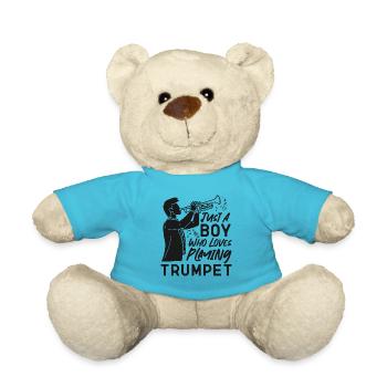 Trumpet Player Just A Boy Who - Teddy - Atollblau - Vorne