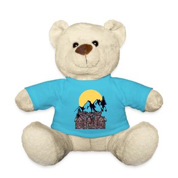 Mittelalter Burg Festung Ritter Mond Gebirge Berg - Teddy - Atollblau - Vorne