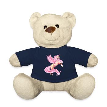Licorne enchanteresse en rose clair - Nounours - bleu marine - Devant