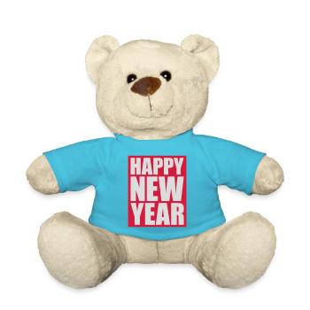 Citation Bonne année - Nounours - bleu outremer - Devant