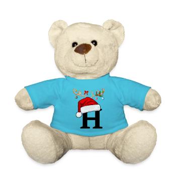 Buchstabe H Weihnachtsmütze - Teddy - Atollblau - Vorne