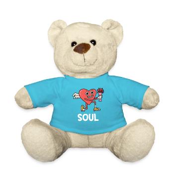 Petite amie, petit ami, homme, partenaire de la Saint-Valentin - Nounours - bleu outremer - Devant
