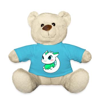 Cartoon Drache Feuer Fantasie Comic Drachen 4 - Teddy - Atollblau - Vorne