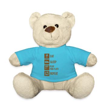 Panflute Panflute player Panflutist - Teddy Bear - atoll blue - Front