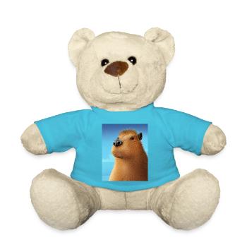 Cooles Comic-Porträt von Capybara - Teddy - Atollblau - Vorne