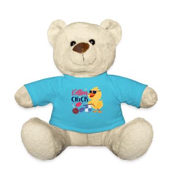 Knitting Wrinkled Chicken Girl - Teddy Bear - atoll blue - Front