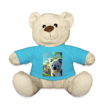 Drawing of a cool Koala in summer - Teddy Bear - atoll blue - Front