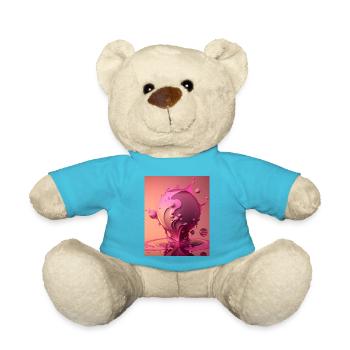 Pink Ball Drops Fantasy Gift - Teddy Bear - atoll blue - Front